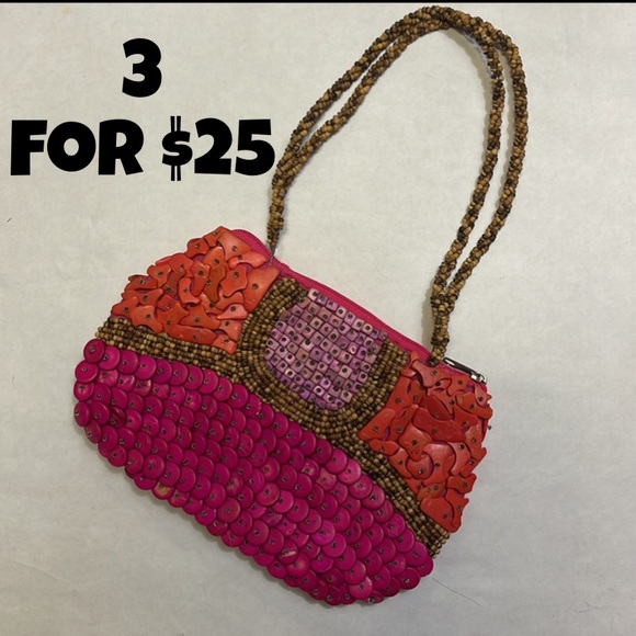 Multicolored Beaded Boho Bag - Picture 1 of 9